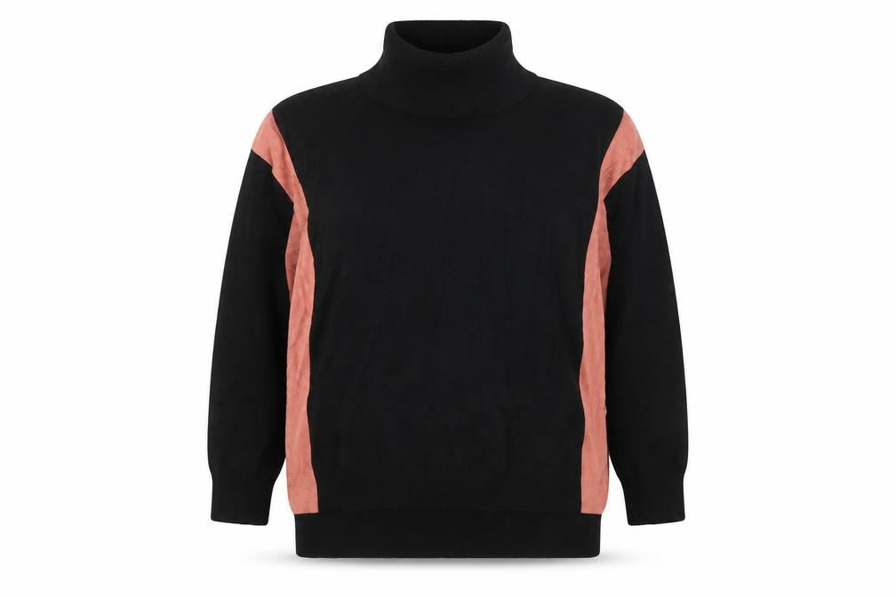 SWEEWE Womens Black Roll Neck Viscose Pullover Jumper Size M