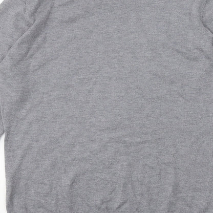 Chocolate Womens Grey Scoop Neck Polyester Pullover Jumper One Size - Love