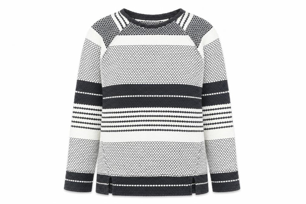NEXT Womens White Round Neck Geometric Cotton Pullover Jumper Size 8