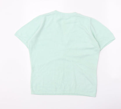 Berkertex Womens Green V-Neck Acrylic Pullover Jumper Size 14