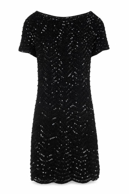 Womens Black Polyester Ball Gown One Size Boat Neck Pullover