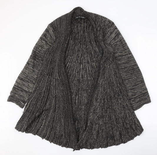 Mela London Womens Grey V-Neck Acrylic Cardigan Jumper Size S