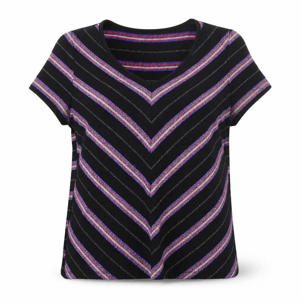 TU Womens Black V-Neck Herringbone Viscose Pullover Jumper Size 14