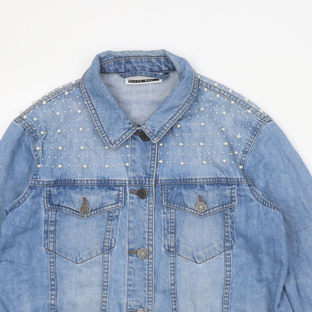 Noisy may Womens Blue Jacket Size S Button