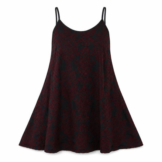 Mizumi Womens Black Floral Polyester Trapeze & Swing Size L Scoop Neck Pullover