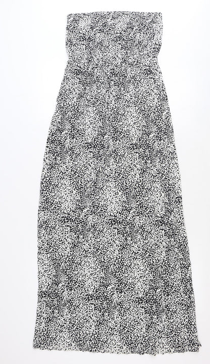 Next Womens White Geometric Polyester Maxi Size 8 Off the Shoulder Pullover