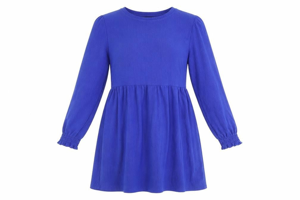New Look Womens Blue Polyester Fit & Flare Size 10 Round Neck Pullover