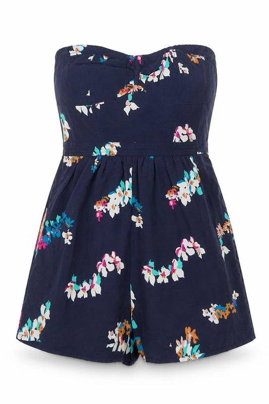 American Eagle Outfitters Womens Blue Geometric Polyester Playsuit One-Piece Size 8 Pullover