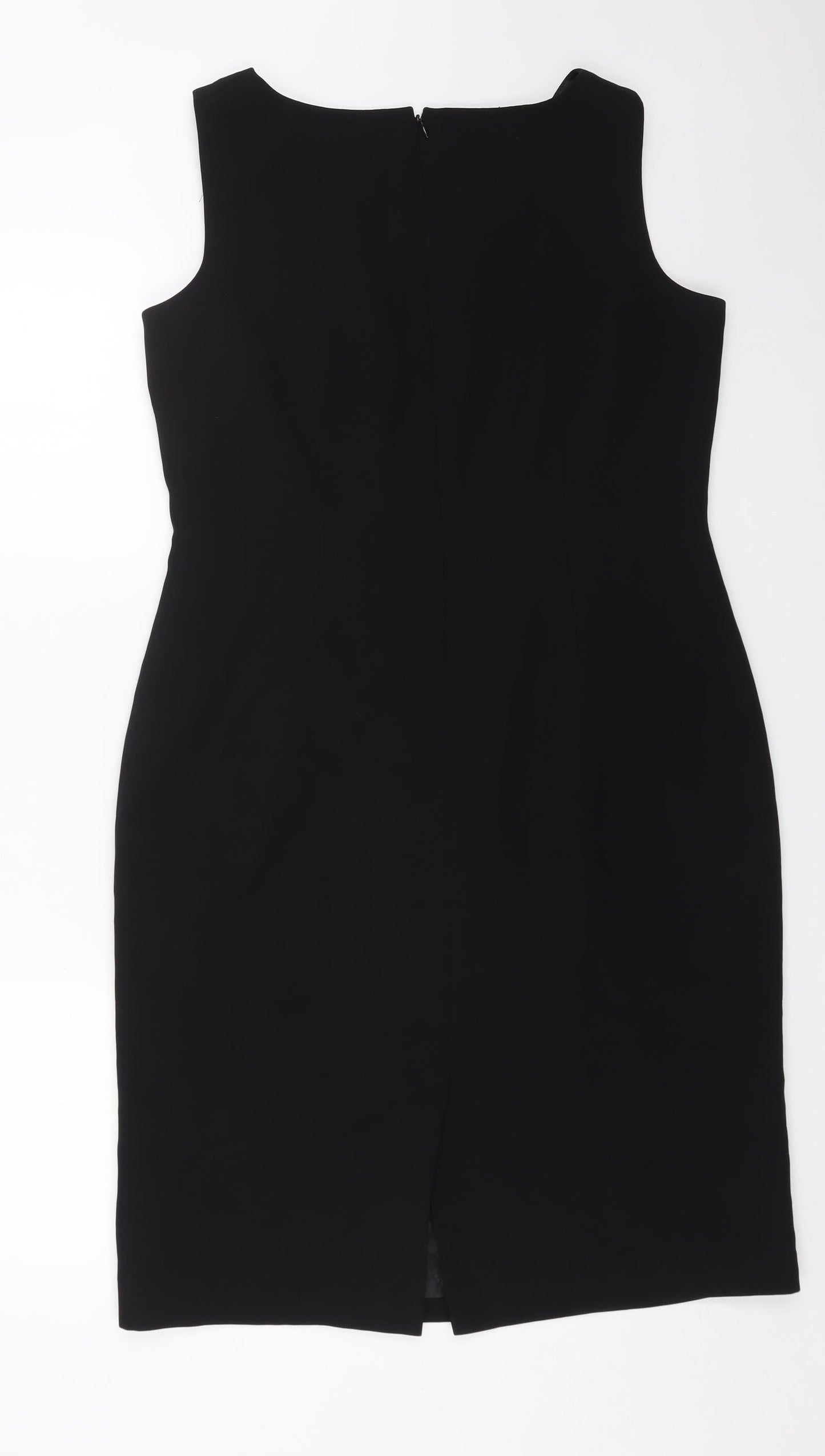 Suit Studio Womens Black Polyester A-Line Size 10 Scoop Neck Zip