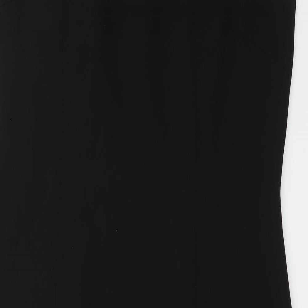 Suit Studio Womens Black Polyester A-Line Size 10 Scoop Neck Zip