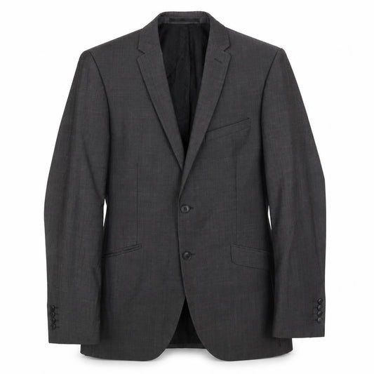 Paul Costelloe Mens Grey Patent Leather Jacket Blazer Size 38 Regular