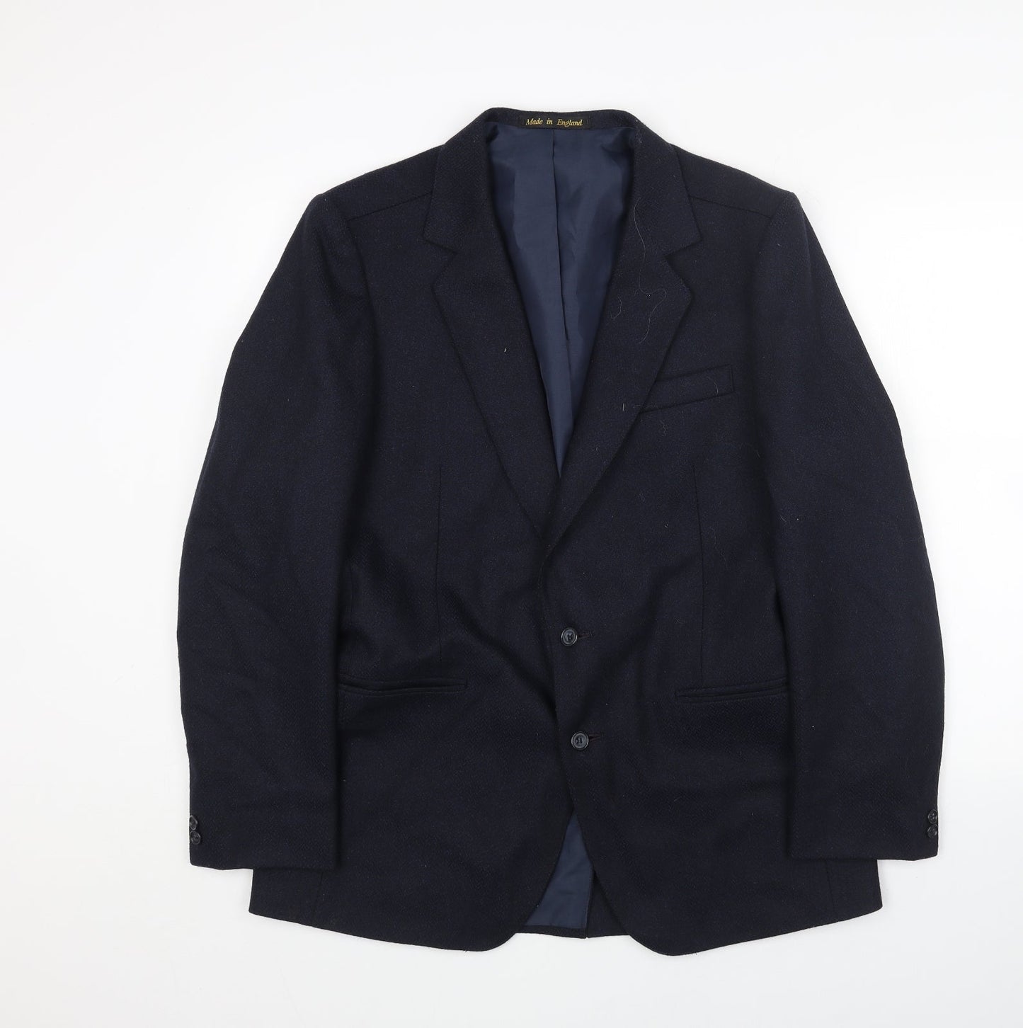 Preworn Mens Blue Wool Jacket Blazer Size 40 Regular