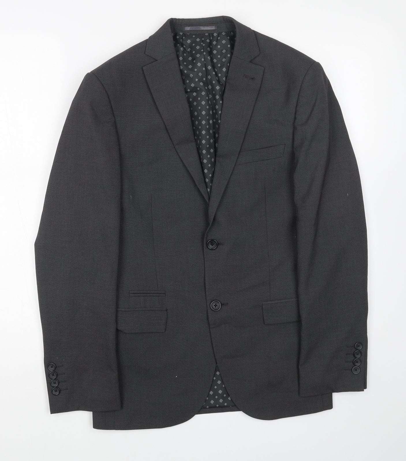NEXT Mens Grey Polyester Jacket Blazer Size 36 Regular