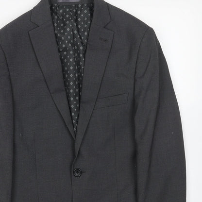 Next Mens Grey Polyester Jacket Blazer Size 36 Regular