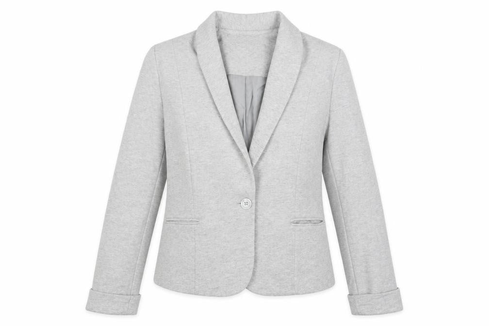 Zara Womens Grey Cotton Jacket Blazer Size L