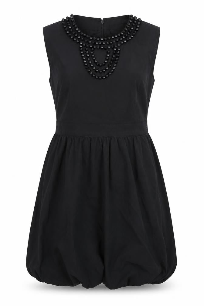 Collen X Womens Black Polyester A-Line Size 12 Round Neck Zip