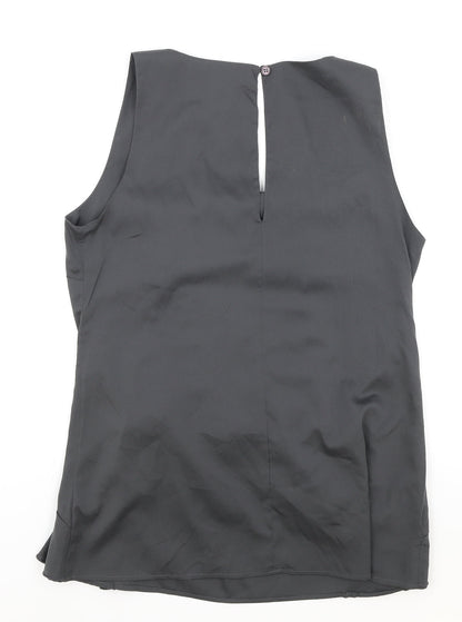 Saint Tropez Clothing Womens Grey Polyester Basic Tank Size M Square Neck