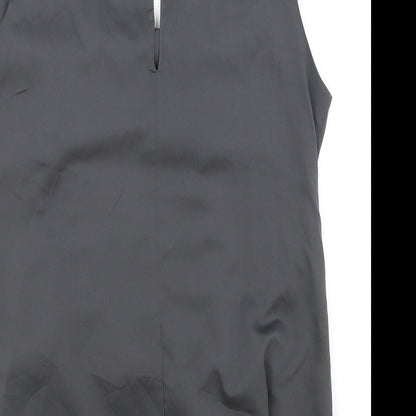 Saint Tropez Clothing Womens Grey Polyester Basic Tank Size M Square Neck