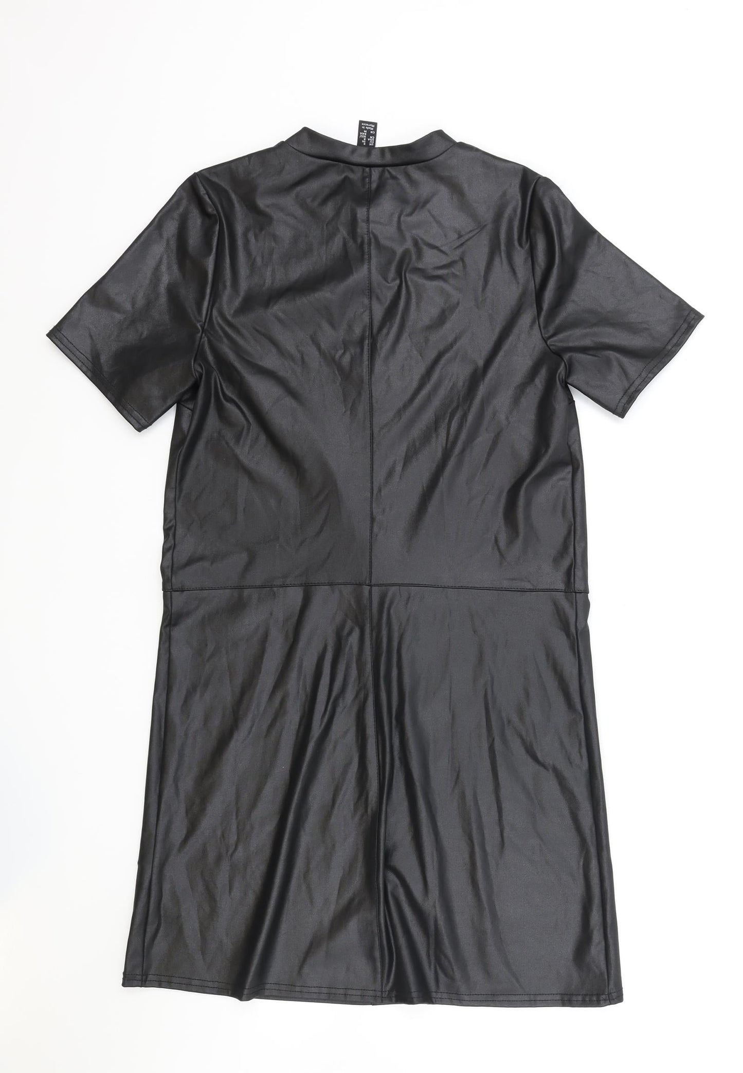 New Look Womens Black Viscose A-Line Size 8 Round Neck Pullover