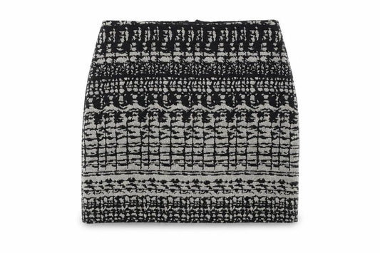 Marks & Spencer Womens Black Geometric Cotton Bandage Skirt Size 8 Zip