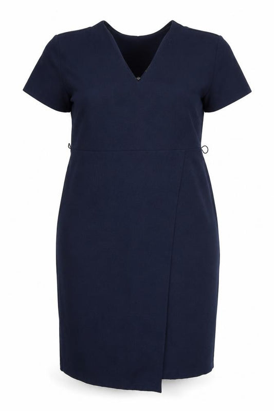 Marks and Spencer Womens Blue Polyester A-Line Size 14 V-Neck Zip