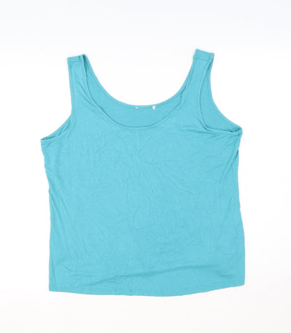 Per Una Womens Green Viscose Basic Tank Size 20 Round Neck