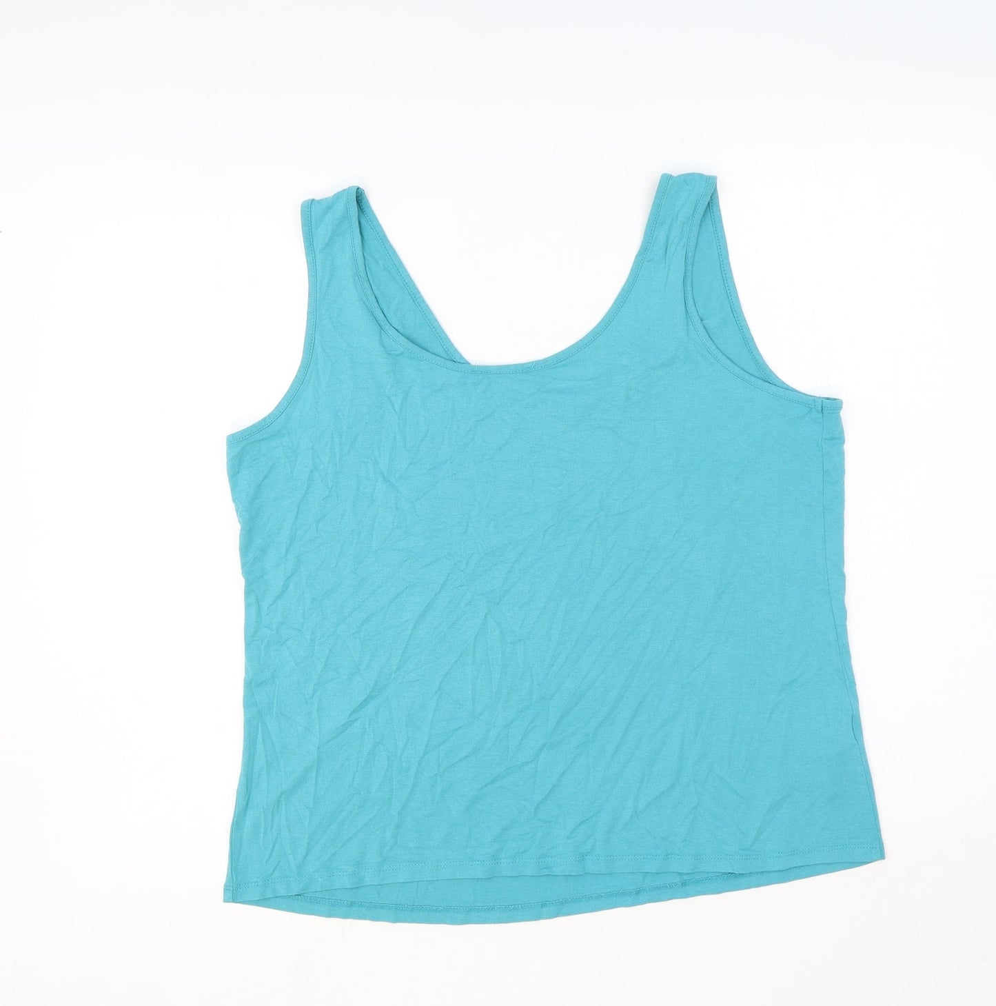 Per Una Womens Green Viscose Basic Tank Size 20 Round Neck