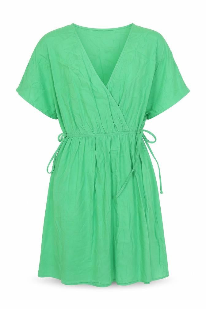 Marks & Spencer Womens Green Viscose Fit & Flare Size 6 V-Neck Pullover