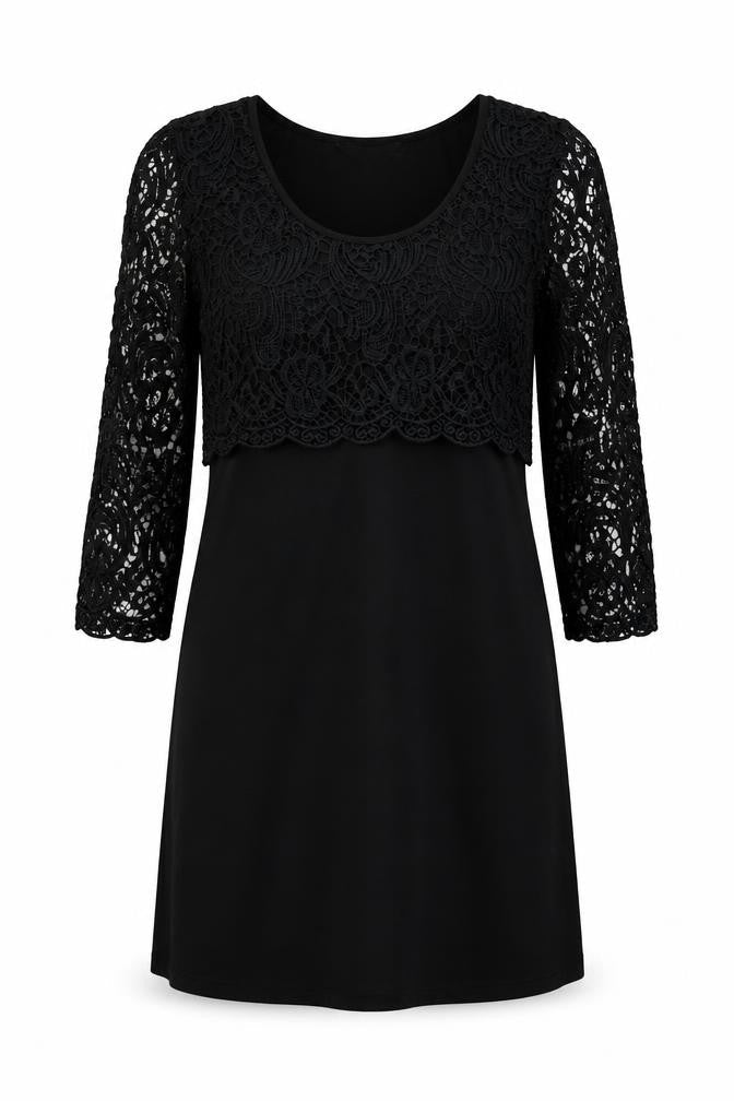 Great Plains Womens Black Polyester A-Line Size S Round Neck Pullover