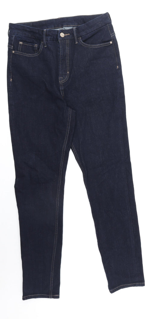 Preworn Womens Blue Cotton Skinny Jeans Size 32 in Regular Zip
