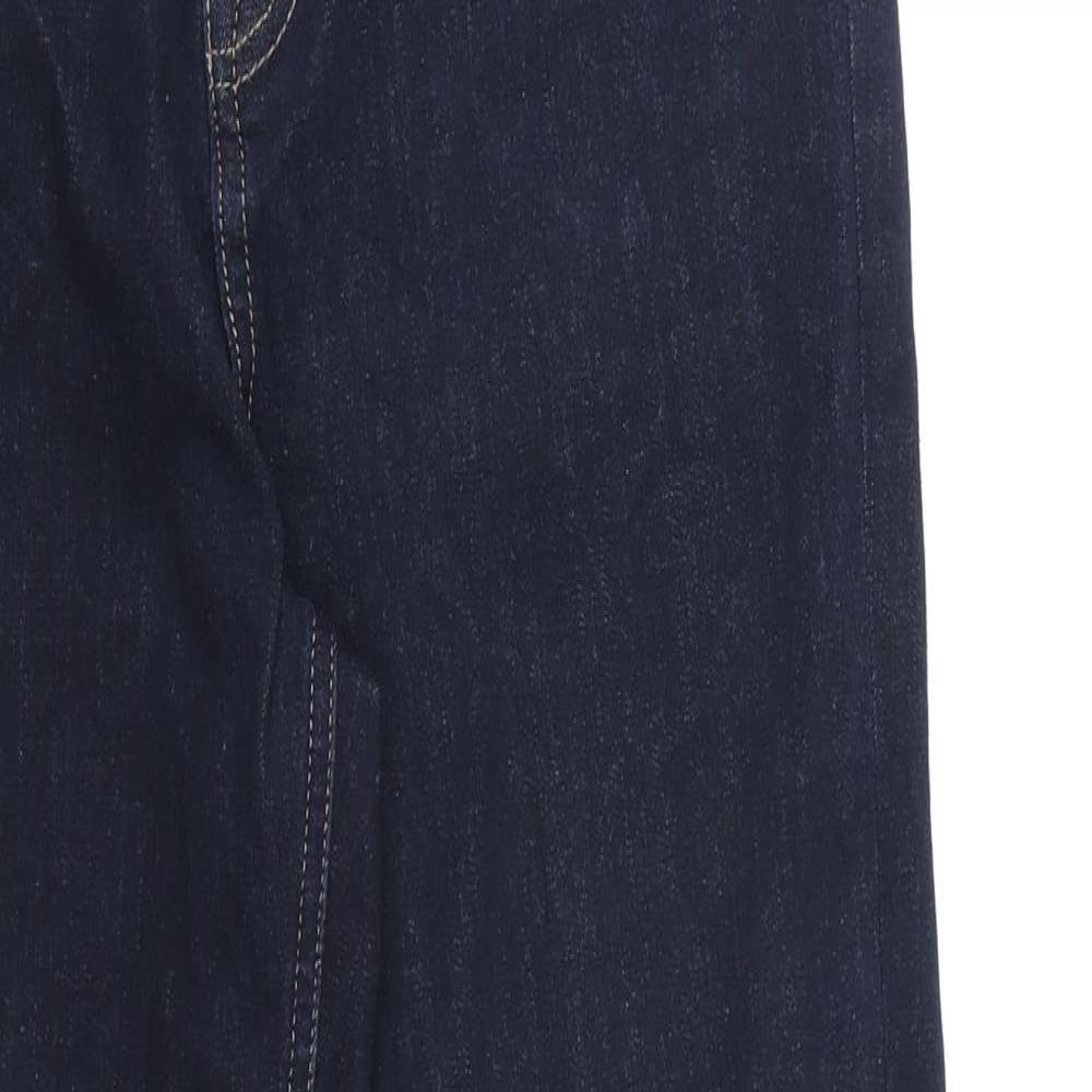 Preworn Womens Blue Cotton Skinny Jeans Size 32 in Regular Zip