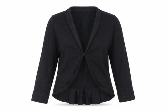 Tu Womens Black V-Neck Cotton Cardigan Jumper Size 8