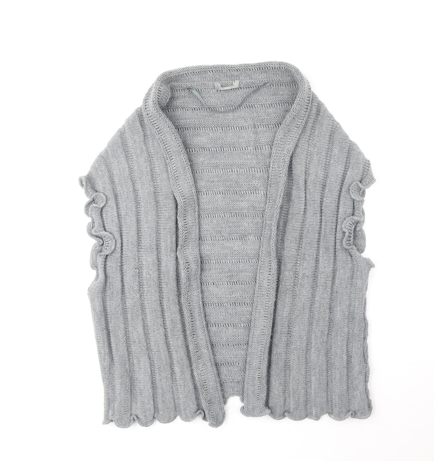 Preworn Womens Grey V-Neck Acrylic Cardigan Jumper Size M