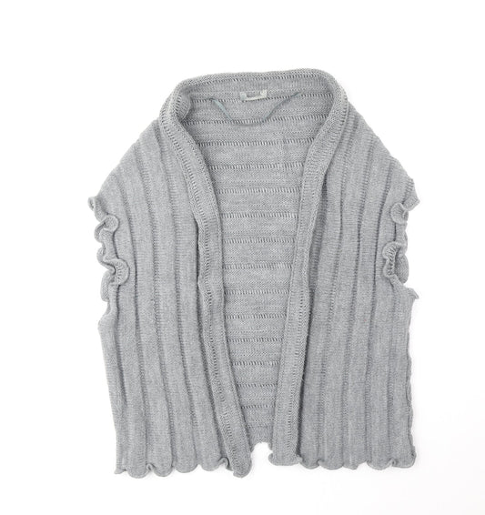 Preworn Womens Grey V-Neck Acrylic Cardigan Jumper Size M