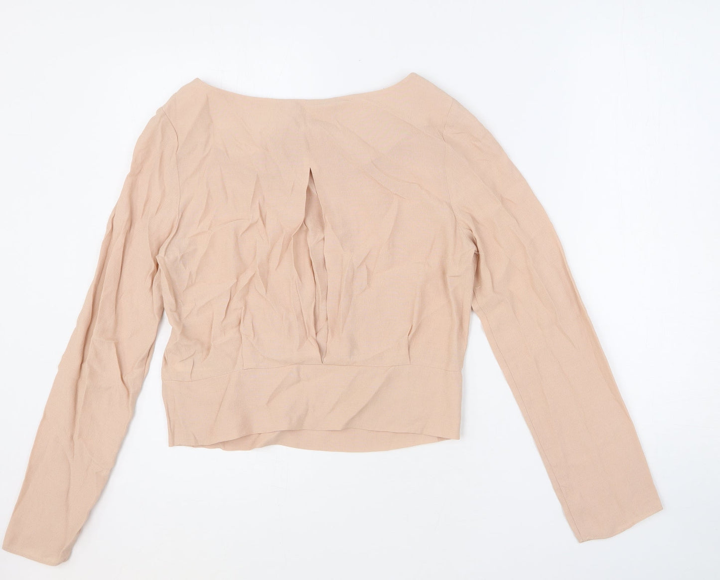 Limited Edition Womens Pink Viscose Cropped Blouse Size 6 Round Neck