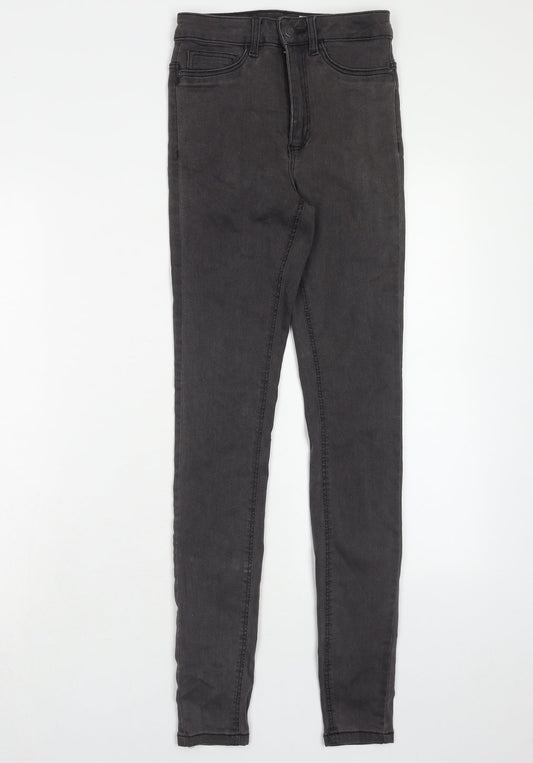 Noisy may Womens Grey Cotton Skinny Jeans Size 26 in L32 in Regular Zip