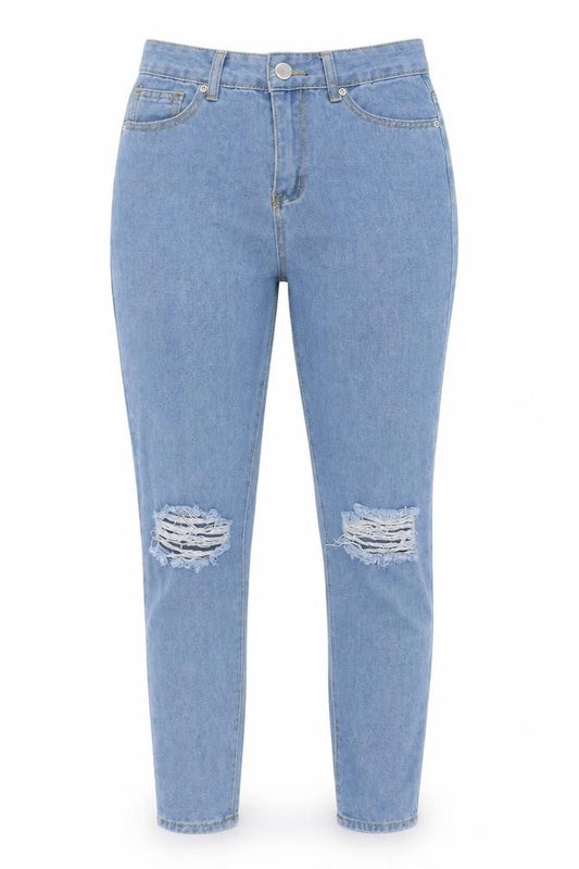 Boohoo Womens Blue Cotton Skinny Jeans Size 8 Regular Zip
