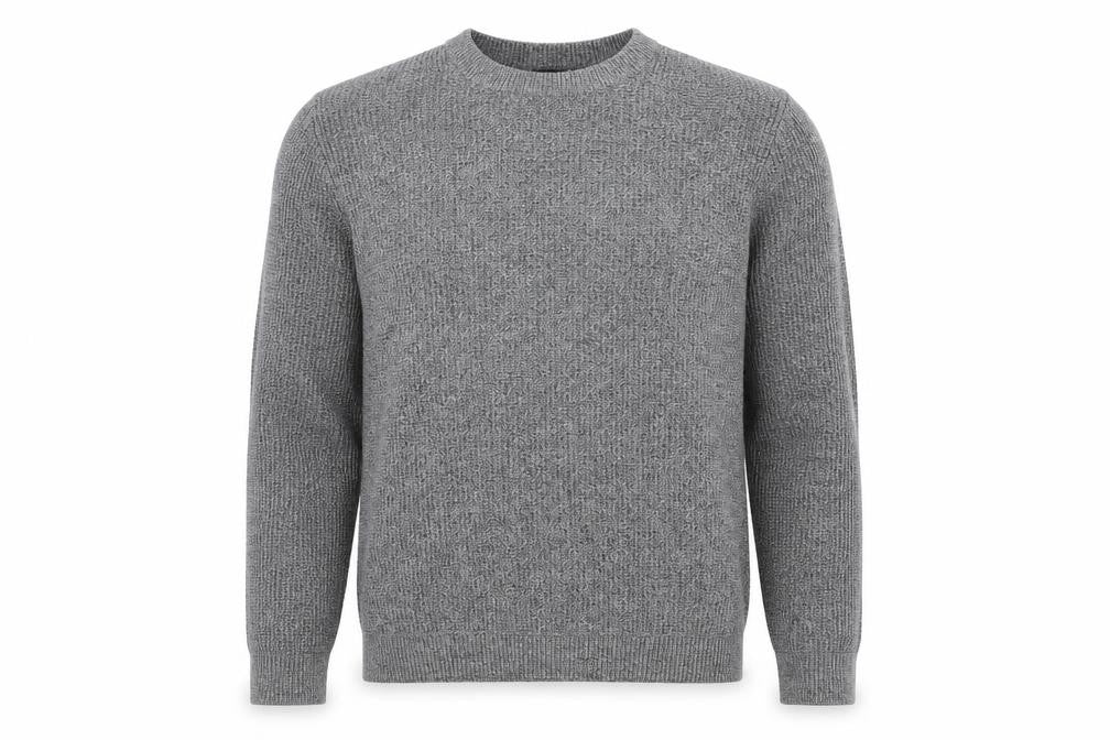 H&M Mens Grey Round Neck Acrylic Pullover Jumper Size M Long Sleeve