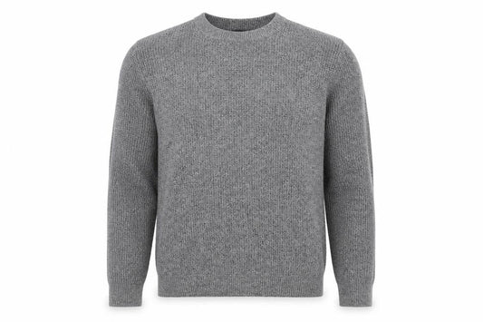 H&M Mens Grey Round Neck Acrylic Pullover Jumper Size M Long Sleeve