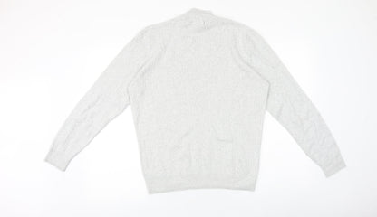 Next Womens Grey Mock Neck 100% Cotton Pullover Jumper Size M