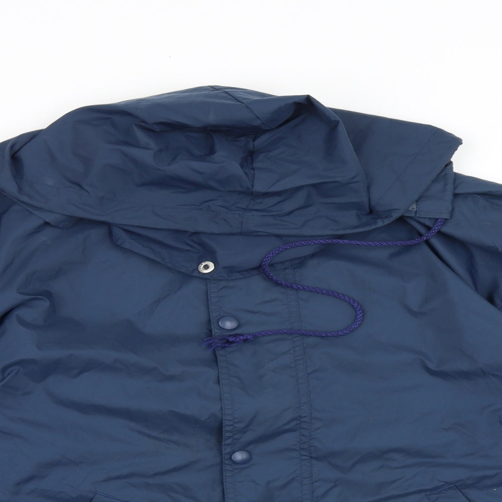 Fruit of the Loom Mens Blue Windbreaker Jacket Size S Zip
