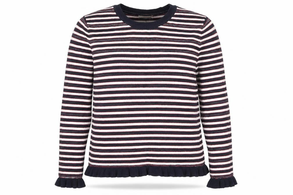 Papaya Womens Multicoloured Round Neck Striped Cotton Pullover Jumper Size 12