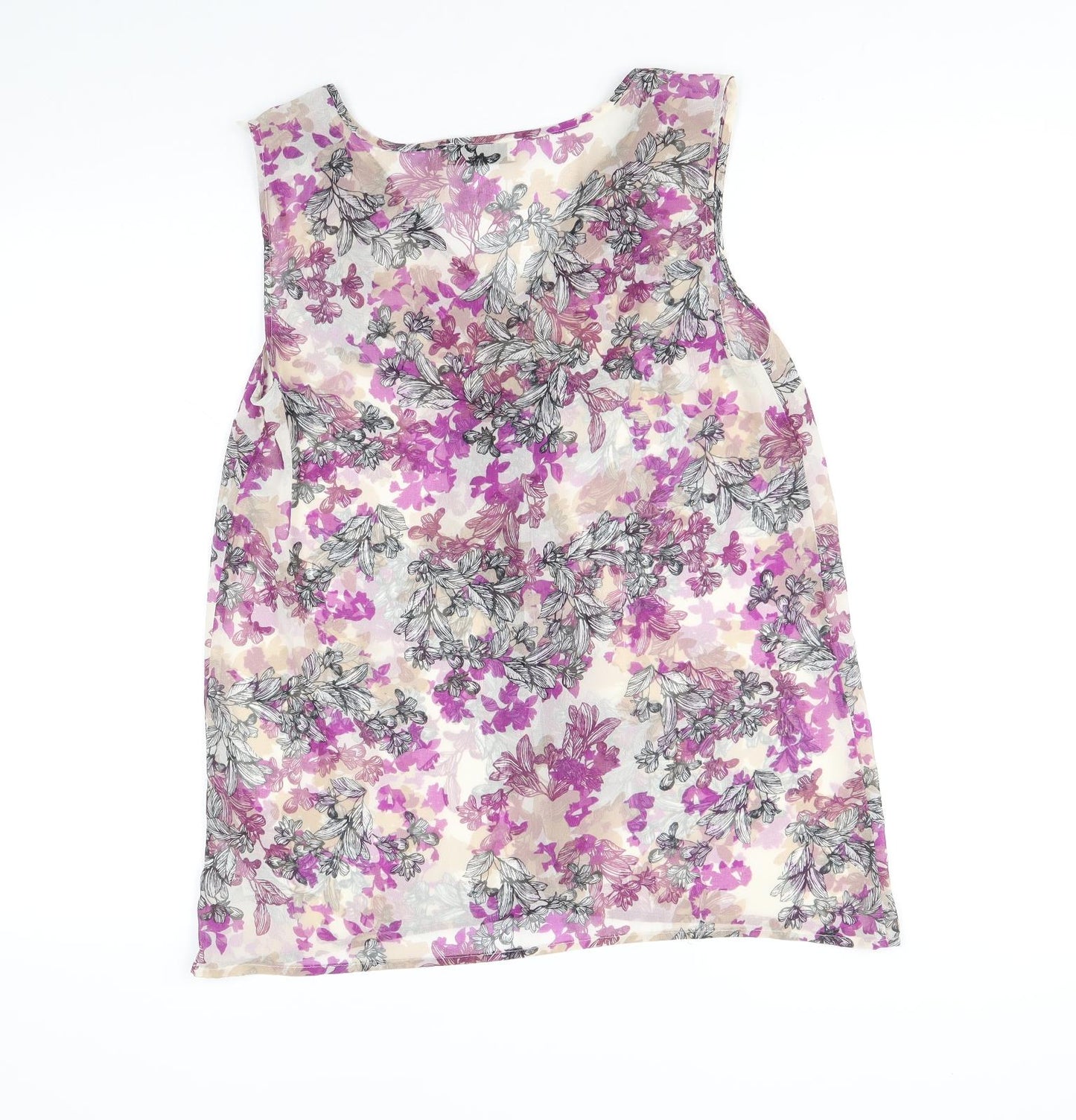 Per Una Womens Multicoloured Geometric Polyester Basic Tank Size 10 V-Neck