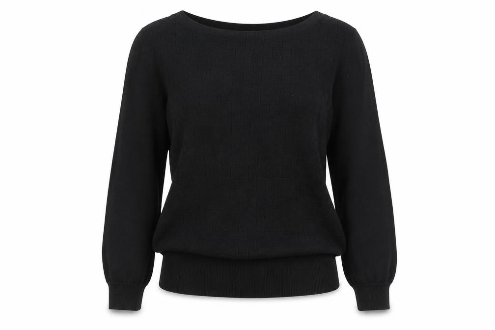 Oasis Womens Black Round Neck Cotton Pullover Jumper Size L
