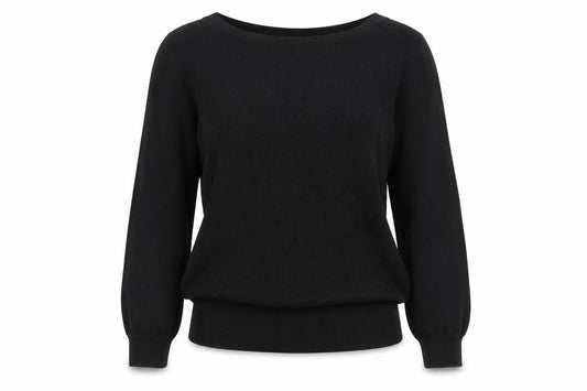 Oasis Womens Black Round Neck Cotton Pullover Jumper Size L