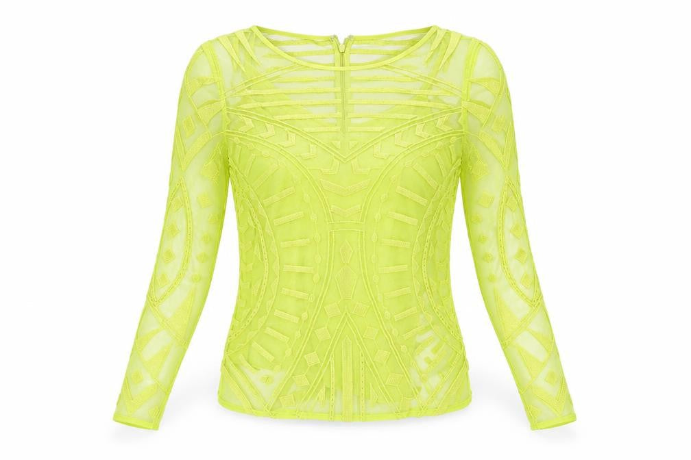 Marks & Spencer Womens Green Geometric Polyester Basic Blouse Size 8 Round Neck