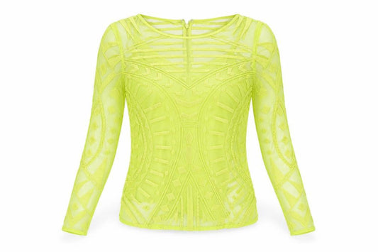 Marks and Spencer Womens Green Geometric Polyester Basic Blouse Size 8 Round Neck