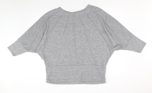 Roman Womens Grey Round Neck Viscose Pullover Jumper Size L