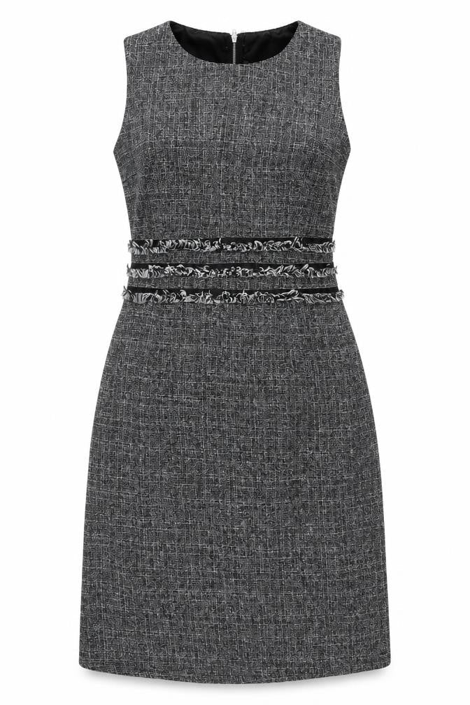 SPLASH Womens Black Polyester A-Line Size M Round Neck Zip