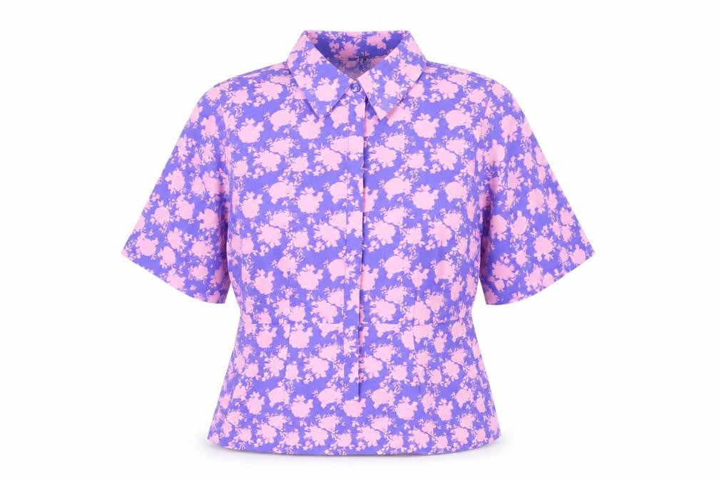 Vera Moda Womens Multicoloured Geometric Polyester Basic Button-Up Size S V-Neck